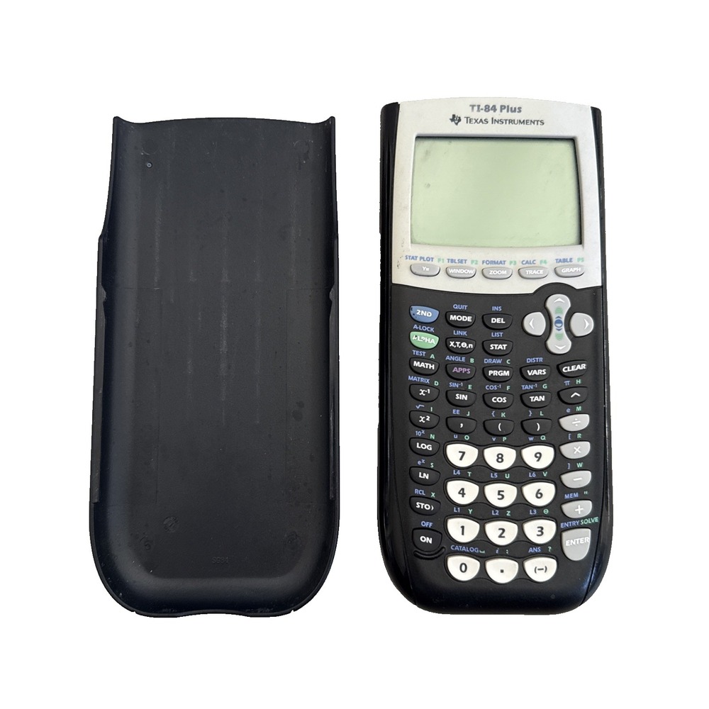 Texas Instruments TI-84 Plus Graphing Calculator Black Case Tested Working